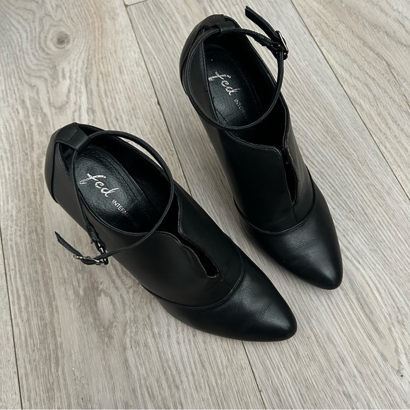 Genuine Leather Ankle Boot, Black Ankle Heels - Picture 1 of 13